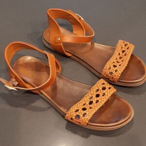 Rock & Candy Tan Ankle Strap Sandals